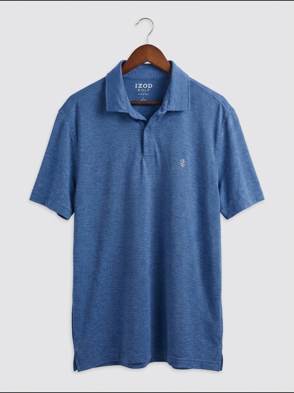 Izod Blue Heathered Short-Sleeve Polo